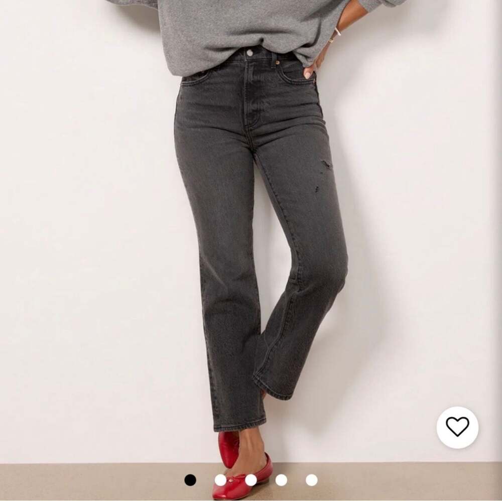 Pistola Ally Ankle High Rise Cropped Bootcut Jeans in Black Grey Wash 28